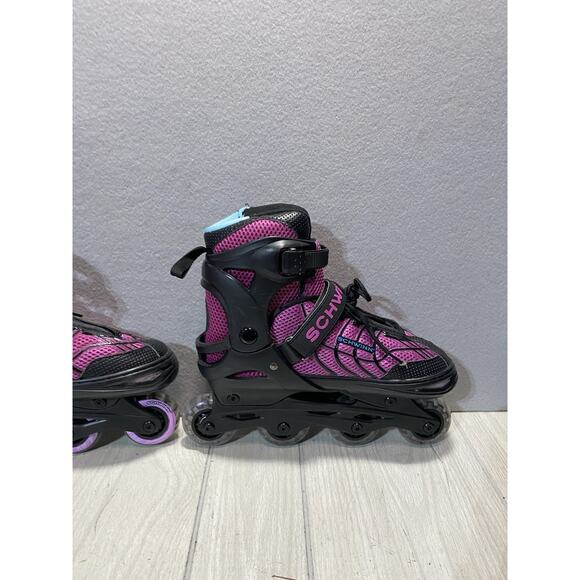 Girls Schwinn Adjustable Fit Switcher 2 in 1 Inline/Quad Skates Sizes 5-8 Pink - Picture 9 of 14